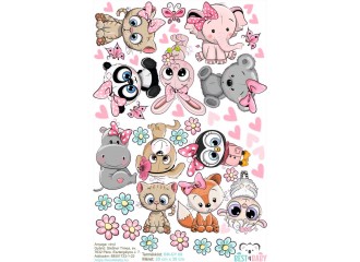 Animals bicycle stickers, girl