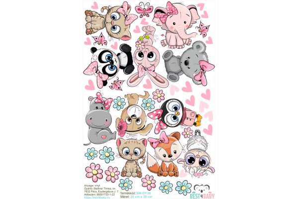 Animals bicycle stickers, girl