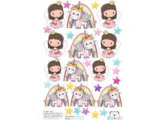 Unicorn, Princess bicycle stickers