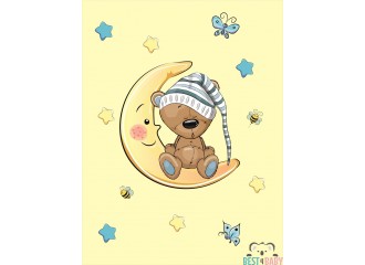 BL-17 TEDDY at NIGHT soft kids blanket - from 70 x 100 cm