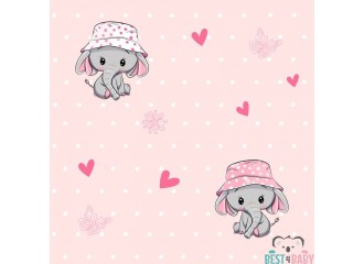 WP-06A ELEPHANT GIRL baby room wallpaper - 50 cm wide